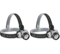 Perel EHL12 Lampe frontale à 7 LEDs ultra lumineuses Blanc, Medium (Lot de 2)