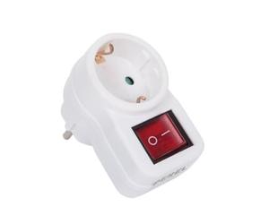 Perel Fiche multiprise avec Interrupteur, Prise schuko (Type F), polypropylène, Usage intérieur, Blanc