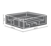 Perel Housse de protection pour salon de jardin, housse hivernage salon, bâche, housse extérieure mobilier de jardin, gris, carrée, 250 x 250 x 75 cm