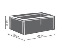 Perel housse pour table 185 x 105 x 75 cm, imperméable et résistante aux UV, adaptée aux tables jusqu’à 180 cm, gris