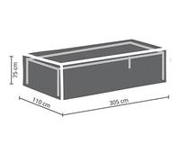 Perel Garden Housse de Protection pour Table de Jardin de Maximum 300 cm, Anthracite, 305 x 110 x 75 cm - OCT300