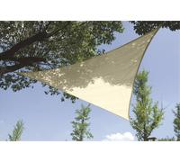 Perel Voile d’ombrage Triangulaire 5 x 5 x 5 m en HDPE Respirant et perméable pour Jardin et terrasse, Protection UV 90%, Effet rafraîchissant, Champagne