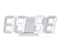 Perel Horloge à LED 3D Blanc Blanc G