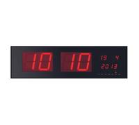 Perel Horloge LED Murale, numérique, Noir, Rouge
