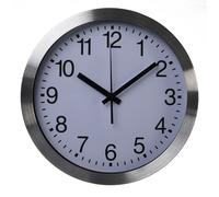Perel Horloge murale 30 cm Blanc et argenté