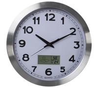 Perel Horloge murale 35 cm Blanc et argenté