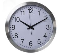 Perel Horloge murale 40 cm Blanc et argenté