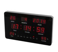 Perel Horloge murale à LED 37,8x25,8 cm Noir