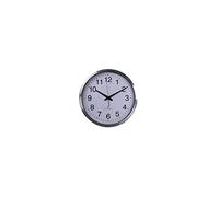 Perel Horloge Murale Ronde, Horloge de Cuisine Salon Bureau Chambre, Pendule Murale, Horloge Cuisine, Quartz Moderne, DCF, Chiffres Noirs, Blanc/métal Gris, 50 cm