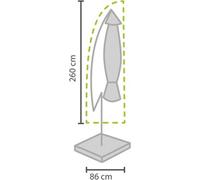 Perel Housse de protection imperméable pour parapluie, couverture résistante aux intempéries et aux UV pour