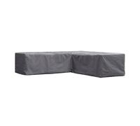 Perel Housse de protection pour salon de jardin, housse hivernage salon, bâche, housse extérieure mobilier de jardin, gris, en forme de L, 250 x 250 x 70 cm