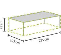 Perel Housse de protection pour tables jusqu'à 220 cm, bâche de protection, housse de jardin, couverture de meubles,
