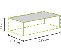 Perel Housse de protection pour tables jusqu'à 240 cm, bâche de protection, housse de jardin, couverture de meubles,