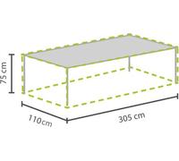 Perel Housse de protection pour tables jusqu'à 300 cm, bâche de protection, housse de jardin, couverture de meubles,
