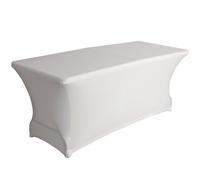 Perel Housse de table Nappe élastique spandex lavable pour table rectangulaire Blanc 180×75×74 cm