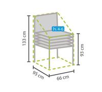 Perel Housse de protection pour chaises de jardin empilables, housse pour chaise de jardin extérieur, housse protection chaise, housse de chaise imperméable, gris, 66 x 95 x 133 cm