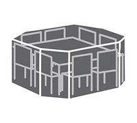 Perel Housse d'extérieur pour ensemble de jardin, gris, octogonal, 220 cm x 220 cm x 95 cm