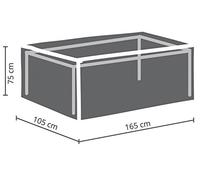 Perel housse pour table de jardin 165 x 105 x 75 cm, résistante à l’eau et aux UV, housse rectangulaire robuste contre la pluie et la saleté, tissu respirant, adaptée aux tables jusqu’à 160 cm