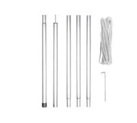 Perel Kit de Fixation avec mât, Corde et piquets, métal, diamètre 25 mm, Hauteur 250 cm