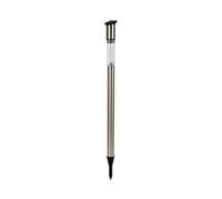 Perel Lampe de jardin solaire à LED avec piquet de terre et capteur 70 cm, blanc froid, acier inoxydable, efficacité énergétique, 20