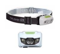 Perel Lampe Frontale LED, Lampe LED Frontale, Torche Frontale, Bandeau LED Frontale, Bandeau LED Chantier, lumière Frontale, LED Blanc Brillant, capteur on/Off, Rechargeable Via câble Micro USB