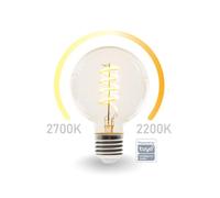 Perel LAMPE LED SMART WI-FI AVEC FILAMENT - BLANC CHAUD & BLANC CHAUD INTENSIF - E27 - G95