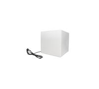 Perel Cube lumineux pour jardin, usage intérieur et extérieur, 38 cm, câble d'alimentation, câble de 3 m, E27, IP65, blanc