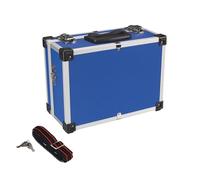 Perel Tools Mallette à outils aluminium 320 x 230 x 155 mm – verrouillable (2 clés) – bandoulière – bleue