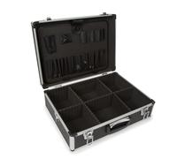 Perel Mallette à outils, panneau porte-outils, séparateurs amovibles, verrouillage par clé, 2 clés, aluminium, gris, 455 x 330 x 152 mm