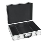 Perel Mallette à outils vide, valise metal, mallette rangement transport, répartition individuelle, verrouillable, 2 clés incl., en aluminium, 425 x 305 x 125 mm