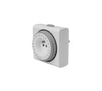 Perel Minuteur 24H, analogique, 230 V, 16 A, 3680 W, Terre française Type E, Blanc