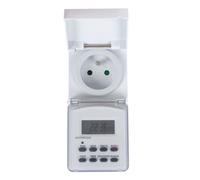 Perel Minuteur hebdomadaire, numérique, 230 V, 32 A, 3600 W, IP44, Usage extérieur, Terre française Type E, Blanc