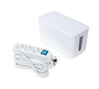 Perel Multiprise avec interrupteur et boîte de câble, 3 prises type E, câble 1.5 m, 3G1.5,