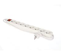 Perel Multiprise avec interrupteur, protection contre les surcharges, 8 prises type E, câble 1.5 m, 3G1.5,