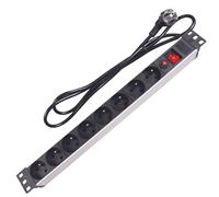 Multiprise 19 pouces Velleman EBP08PDU x8 noir, acier inoxydable 1 pc(s)