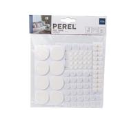 Perel Patins en Feutre Auto-adhésifs pour chaises, Pieds de Chaise, protège Les sols en Bois Dur, Anti-Rayures, 135 pièces, Rond, Blanc