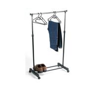 Perel Tools Portant mobile 1 barre, hauteur réglable, 80×43×165 cm, charge maximale 15 kg, métal