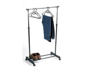 Perel Portant mobile, 1 barre, hauteur réglable, 80 x 43 x 165 cm, charge maximale 15 kg, métal
