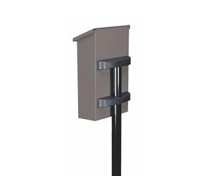 Perel Poteau de Boite aux Lettres Noir en Acier galvanise, Hauteur 150 cm, Pose Libre avec Supports de Fixation, Resistant aux intemperies et Stable pour Exterieur