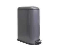 Perel Poubelle à pédale métallique avec seau amovible, base solide antidérapante et pédale renforcée, idéale pour la maison et le bureau, capacité de 40 litres, rectangulaire 64,5 x 28,5 x 47 cm, gris