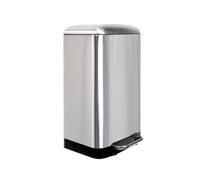 Perel Poubelle à pédale métallique avec seau amovible, base solide antidérapante et pédale renforcée, idéale pour la maison et le bureau, capacité de 30 litres, rectangulaire 61,5 x 32,5 x 34,5 cm,