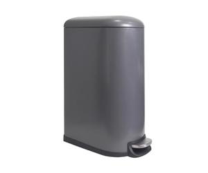 Perel Poubelle à pédale métallique avec seau amovible, base solide antidérapante et pédale renforcée, idéale pour la maison et le bureau, capacité de 40 litres, rectangulaire 64,5 x 28,5 x 47 cm, gris