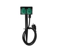 Perel EG2W Prise de jardin x2 noir, vert avec piquet de terre Noir G
