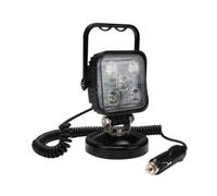 Perel Projecteur LED, 15 W, 800 lm, 7500°K, blanc neutre, avec base magnétique et prise allume-cigare, aluminium, noir