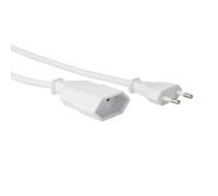 Perel Rallonge, H03VVH2-F 2G0.75, 1.8 m, 2.5 A/230 V, 625 W, fiche Euro type C, usage intérieur, PVC, blanc