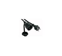 Perel Rallonge, H05RR-F 3G1.5, 5 m, 16 A/230 V, 3680 W, Type E/F, Schuko, IP44, Caoutchouc, Noir
