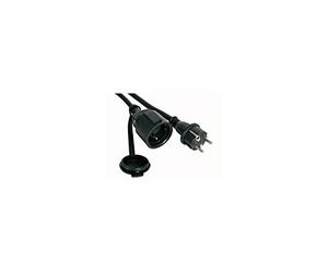 Perel Rallonge, H05RR-F 3G1.5, 5 m, 16 A/230 V, 3680 W, Type E/F, Schuko, IP44, Caoutchouc, Noir