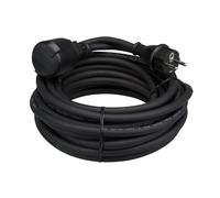Perel Rallonge, H05RR-F 3G2.5, 10 m, 16 A/230 V, 3680 W, Type E/F, IP44, Caoutchouc, Noir