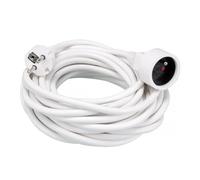 Perel Rallonge, H05VV-F 3G1.5, 10 m, 16 A/230 V, 3500 W, Type E/F, Usage intérieur, PVC, Blanc