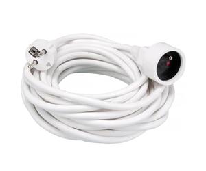 Perel Rallonge, H05VV-F 3G1.5, 10 m, 16 A/230 V, 3500 W, Type E/F, Usage intérieur, PVC, Blanc